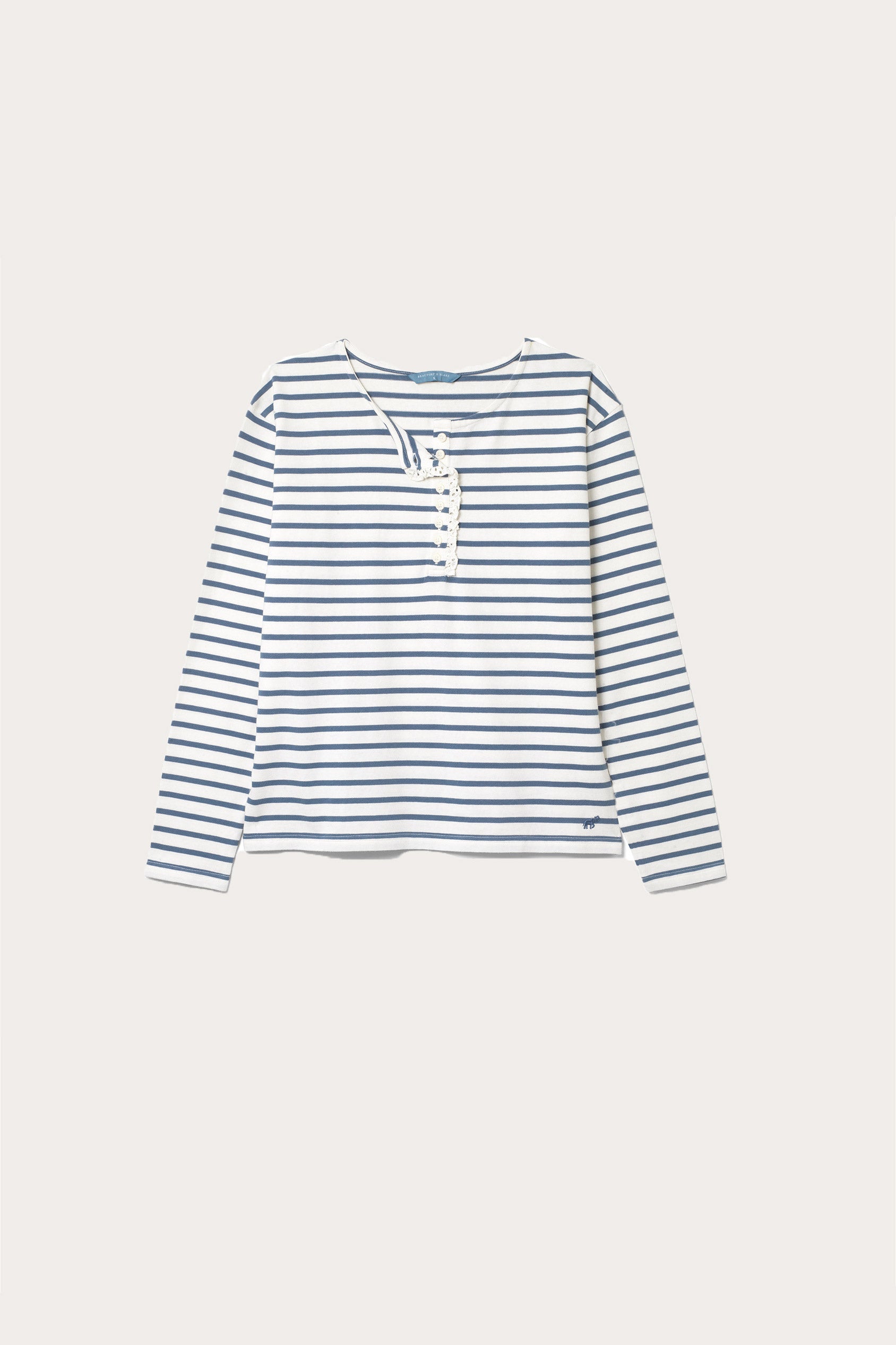 Warlingham Stripe Ruffle Henley Top
