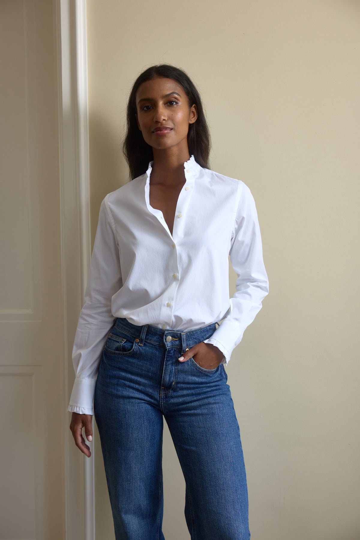 Rowling White Ruffle Shirt