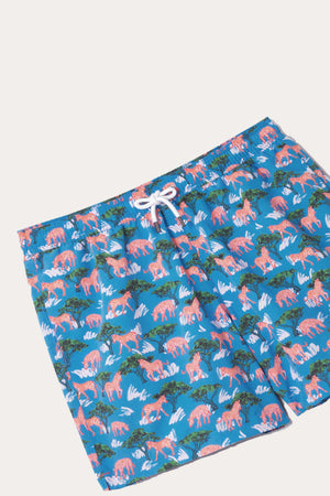 Mountain Zebra Cobalt Swim Shorts