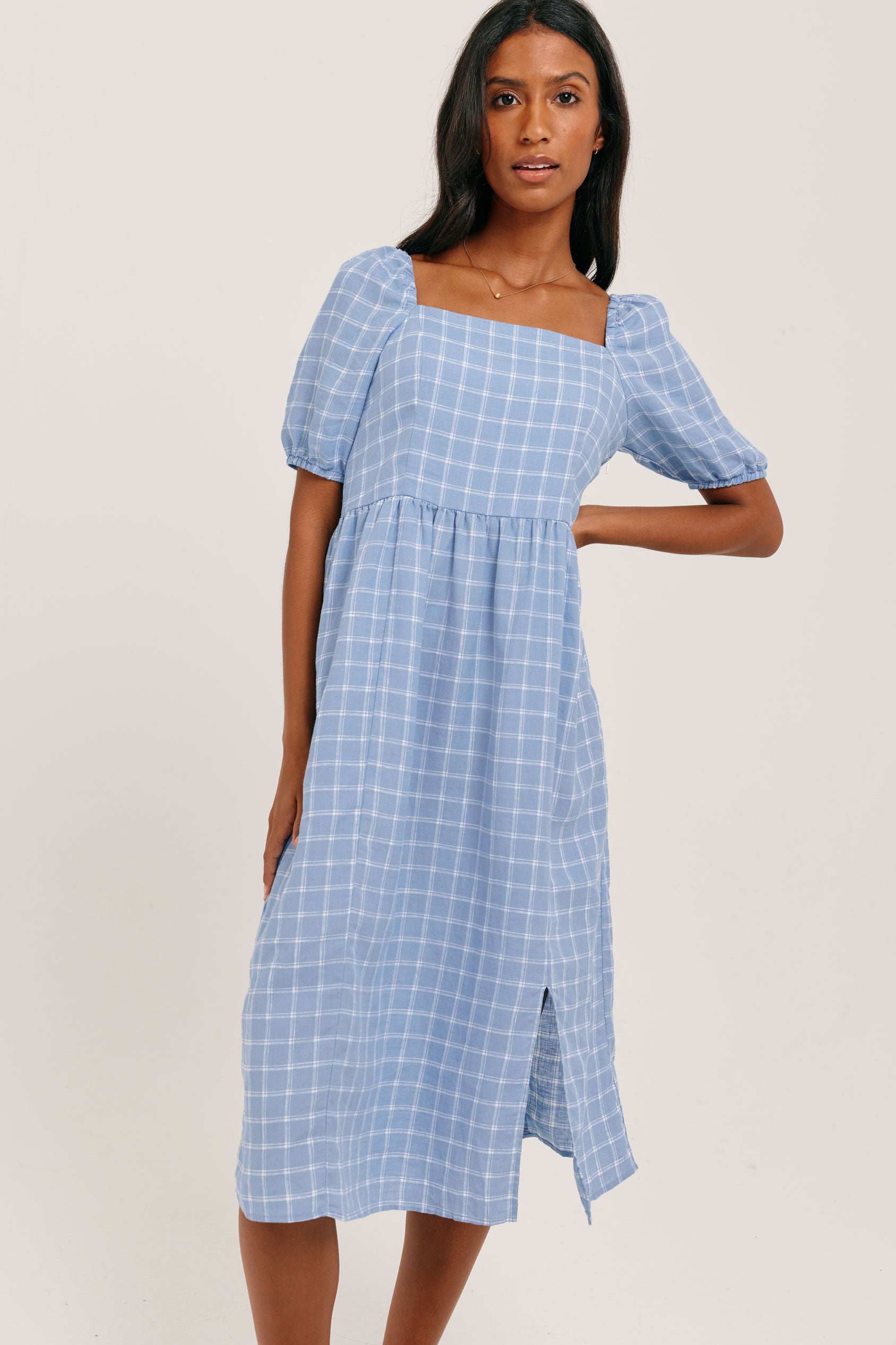 Whitestone Check Midi Dress