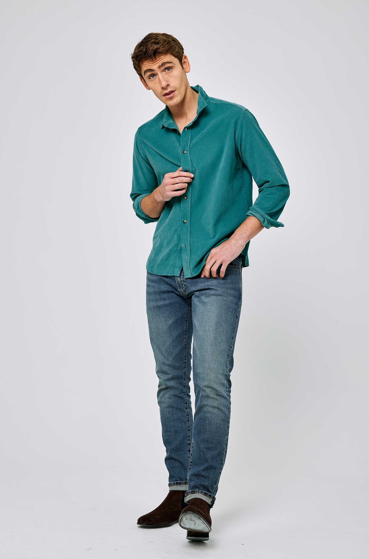 Wyck Green Classic Cord Shirt
