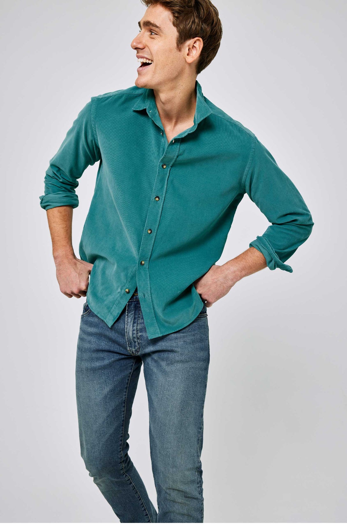 Wyck Green Classic Cord Shirt