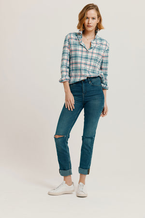 Feniton Cotton Linen Multi Check Shirt