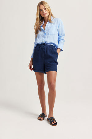 Alverton Navy Linen Shorts