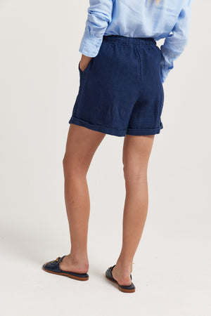 Alverton Navy Linen Shorts