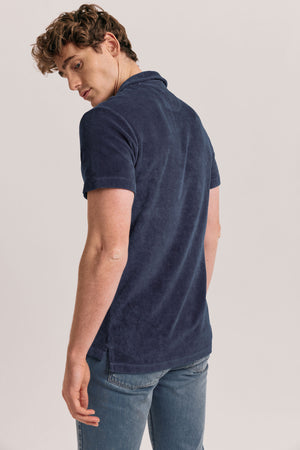 Portreath Navy Towelling Polo