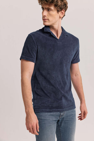 Portreath Navy Towelling Polo