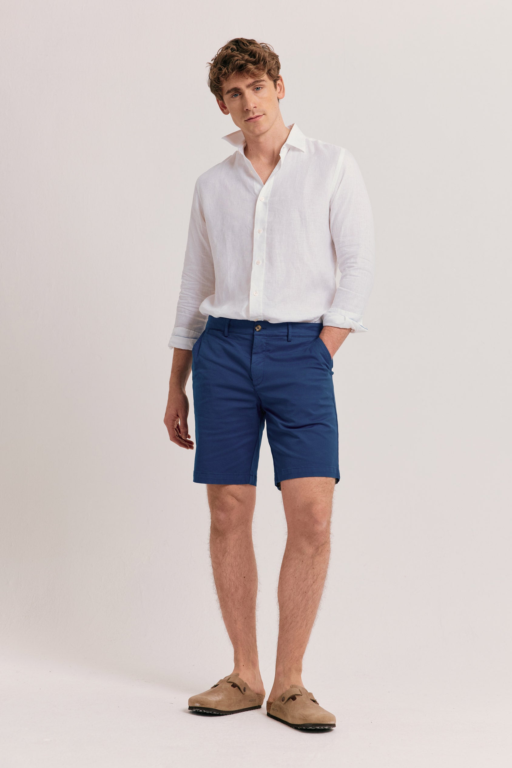 Brading Washed Navy Chino Shorts