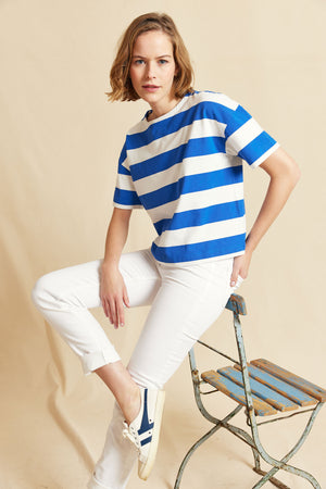 Cheston Cobalt Oversized Breton Tee